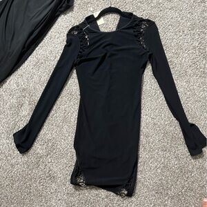Elegant Black Long Sleeve Dress